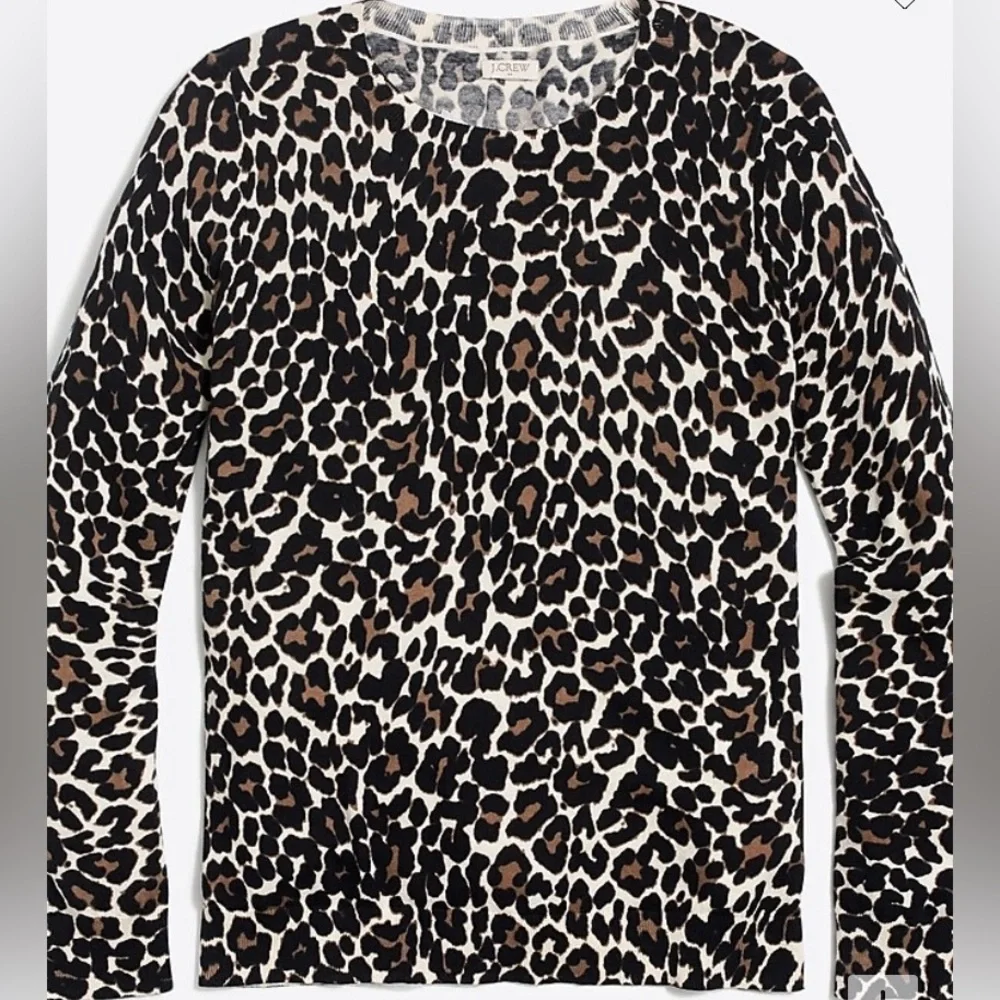 J Crew‎ Women’s Size Medium 100% Cotton Leopard Teddie Sweater